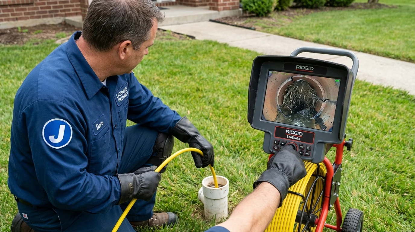 Sewer camera inspection being performed by Johns Plumbing LLC in Houston